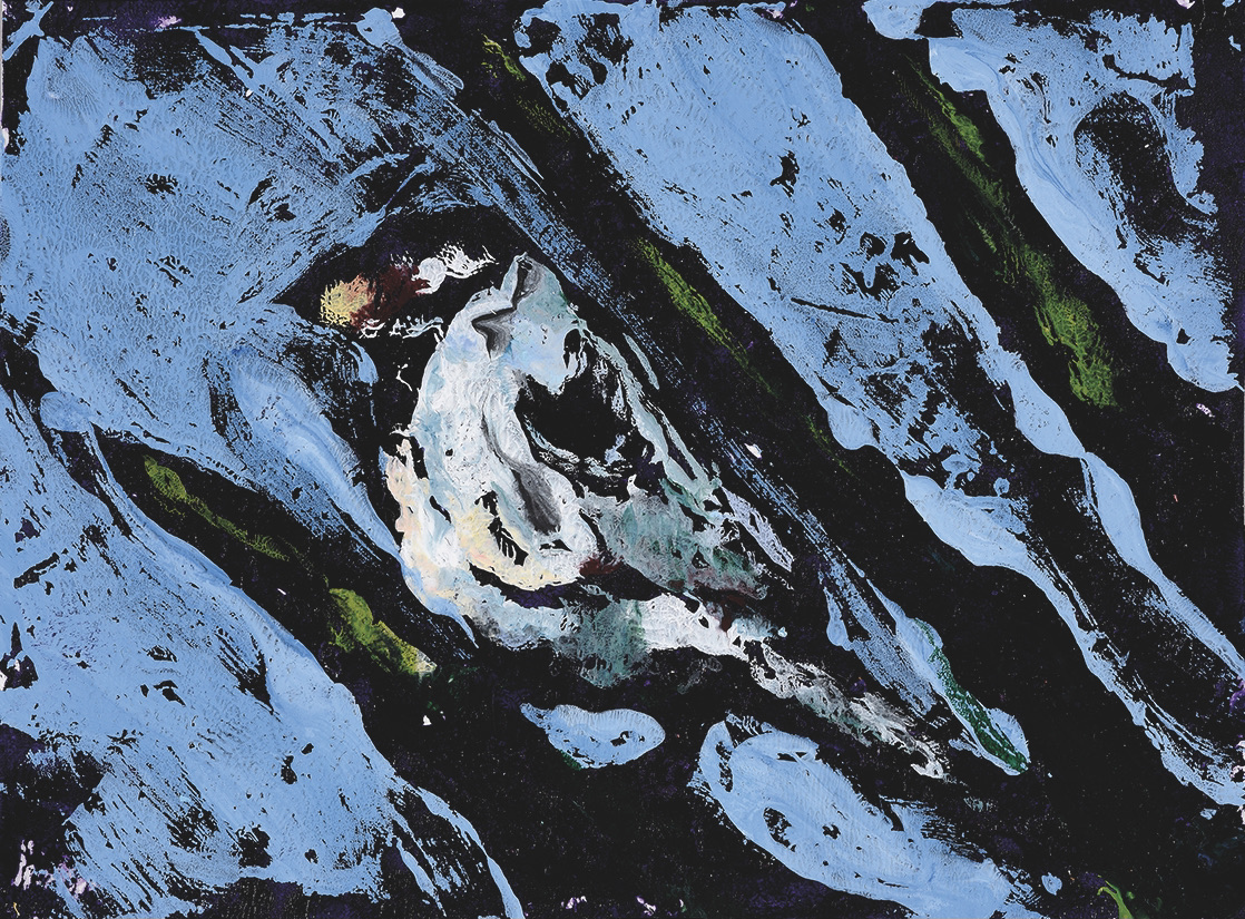 oiseau laissé pour trace, 2021. Acrylique sur papier 15 x 20 cm.jpeg